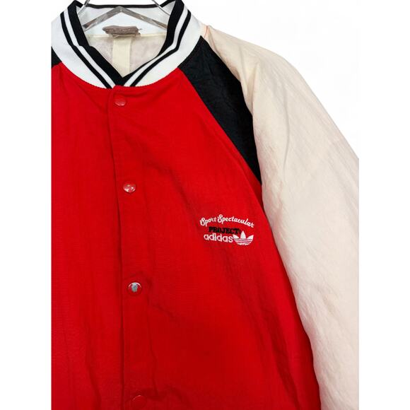 Adidas Project Sport Spectacular Bomber Jacket Red White Size L Vintage 80s - Picture 3 of 16